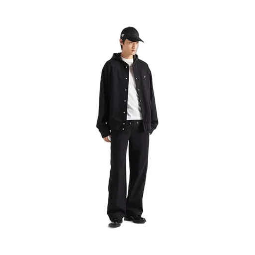 Cotton fleece pants with Re-Nylon details
