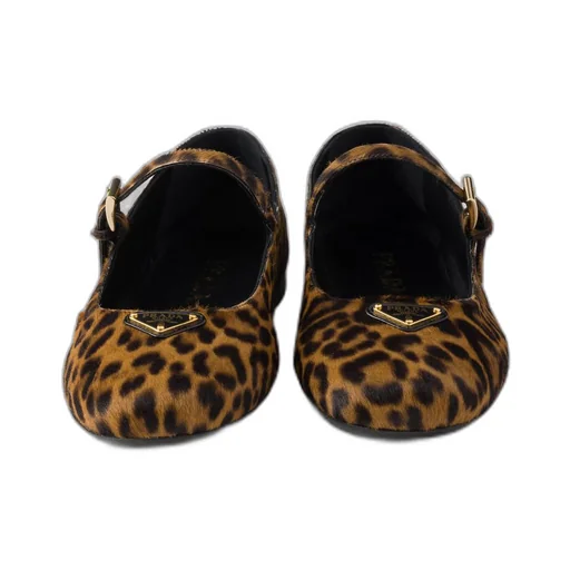 Printed leather ballerinas