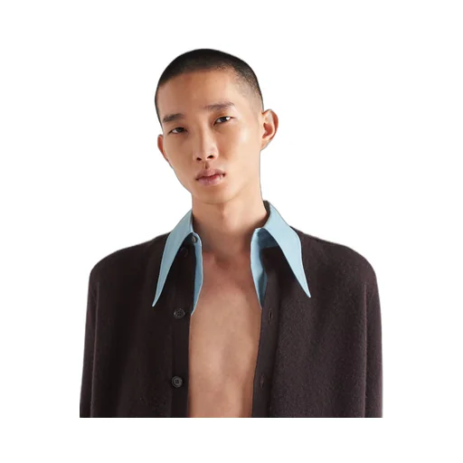Cashmere cardigan with collar