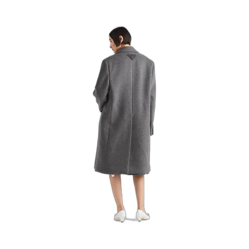 Single-breasted velour coat
