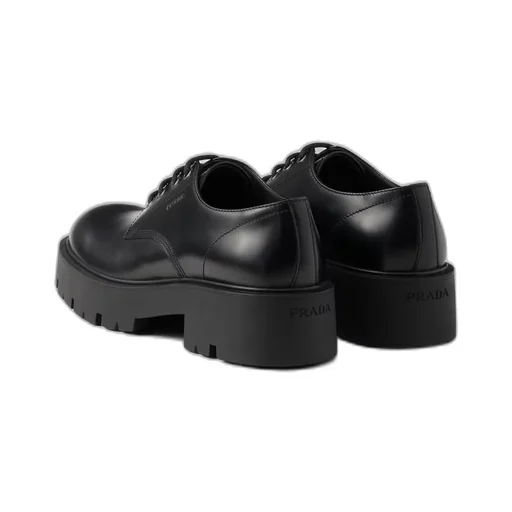 Brushed leather derby shoes