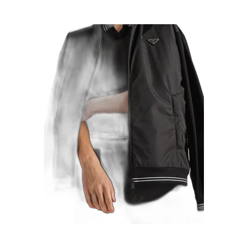 Cotton cardigan with Re-Nylon detail
