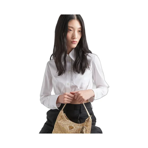 Embroidered poplin shirt