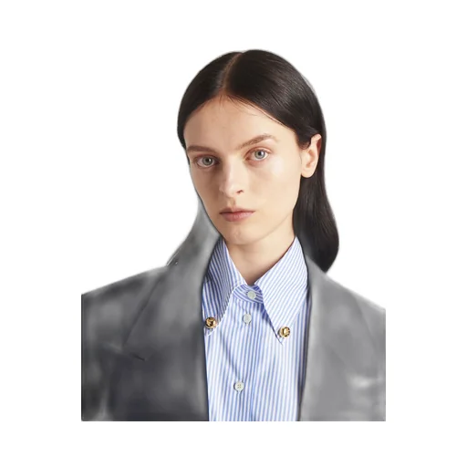 Embroidered striped shirt
