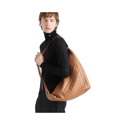 Large leather Prada Triangle bag