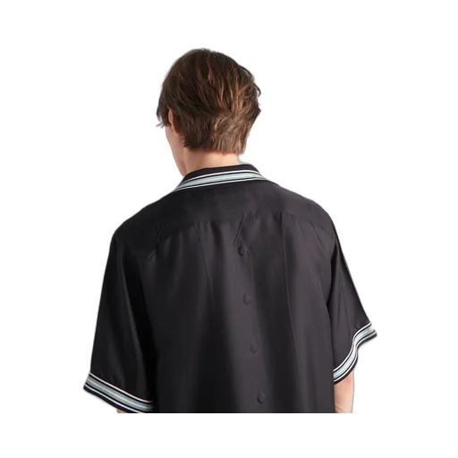 Short-sleeved silk twill shirt