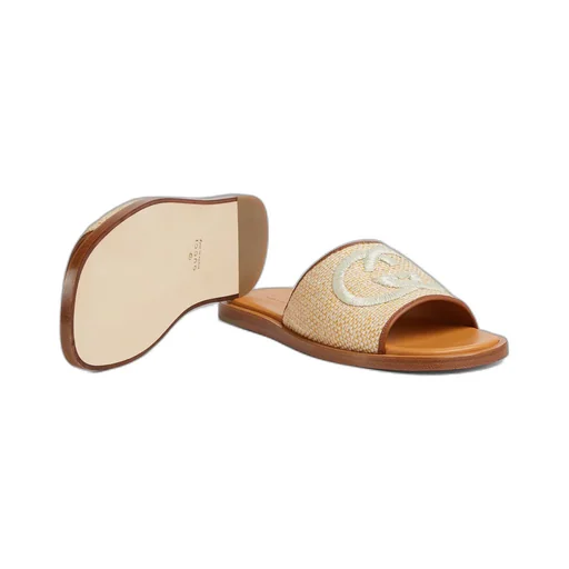 Men's slide sandal with embroidery
