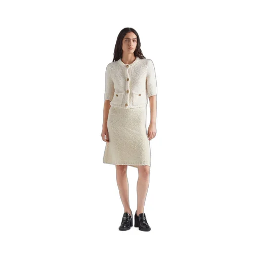 Bouclé mohair knit skirt