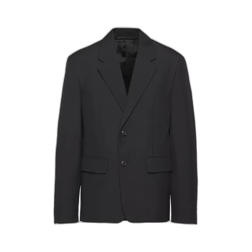 Single-breasted wool blend jacket