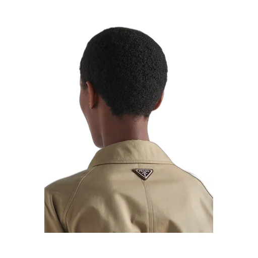 Single-breasted cotton twill trench coat