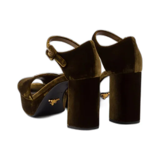 Velvet platform sandals