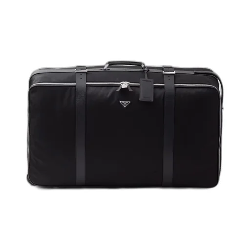 Re-Nylon and Saffiano leather suitcase