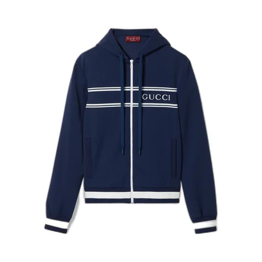 Technical jersey hooded sweatshirt