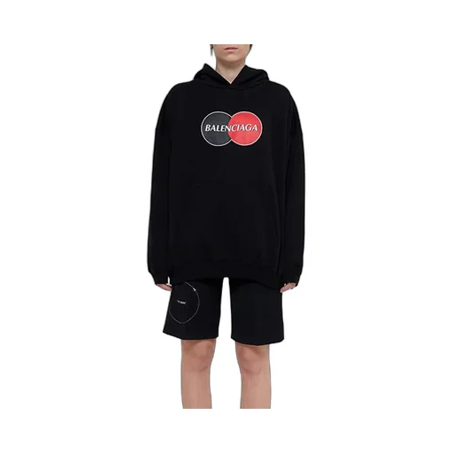 Pattern Loose Version Hoodie Sports Black