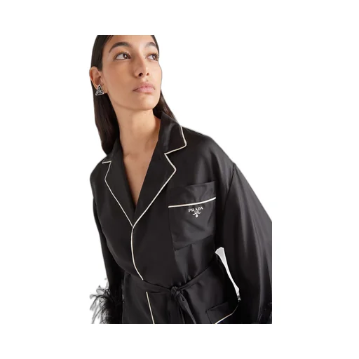 Silk twill robe