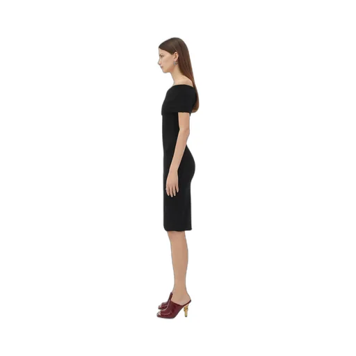 Textured Nylon Off-The-Shoulder Dress