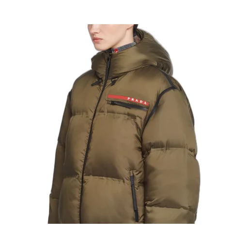 Oversized technical Re-Nylon down jacket