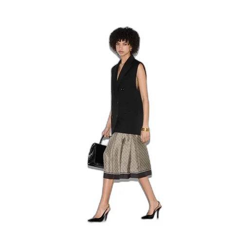 GG print silk skirt