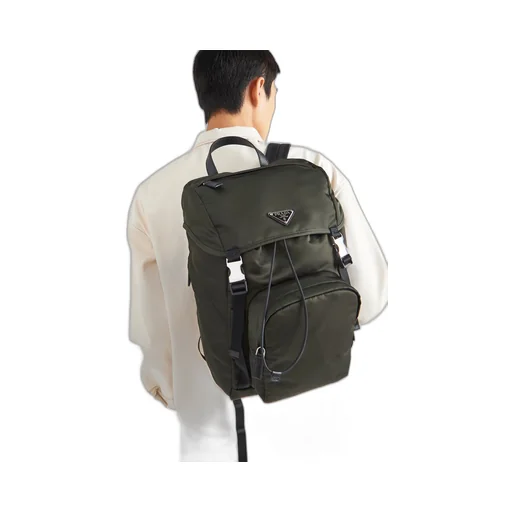 Re-Nylon and Saffiano leather backpack