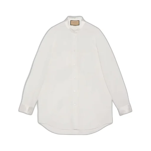 Cotton shirt with detachable collar