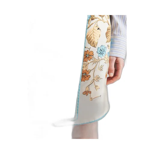 Printed silk twill miniskirt
