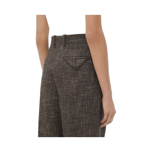 Wool And Cotton Pied De Poule Trousers