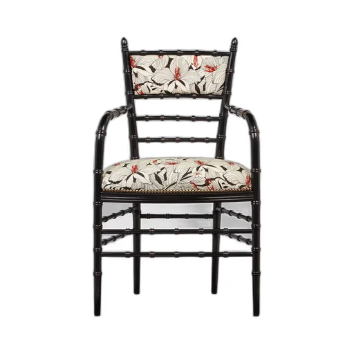 Chiavari lilies print chair with arm rest