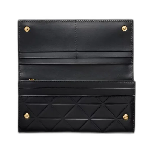 Large leather wallet with triangle motif