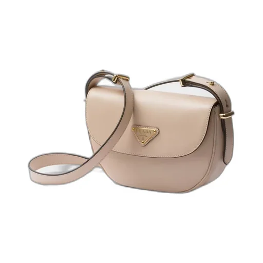 Prada Arqué leather shoulder bag with flap