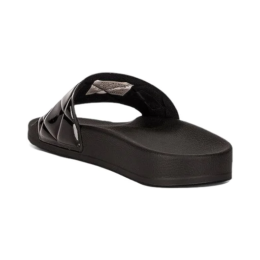 Quilted Logo Rubber Slides Sandals