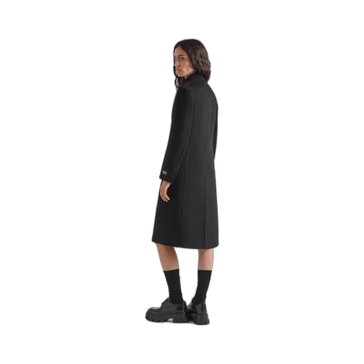 Single-breasted cashgora coat