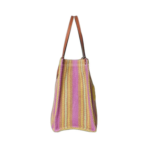 Medium jute tote with Gucci patch