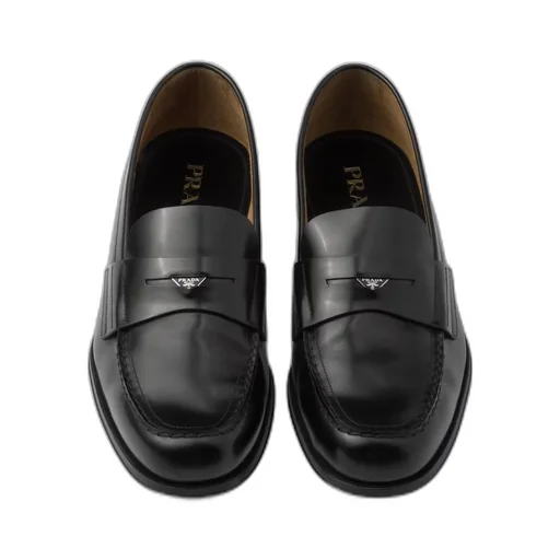 Brushed leather loafers