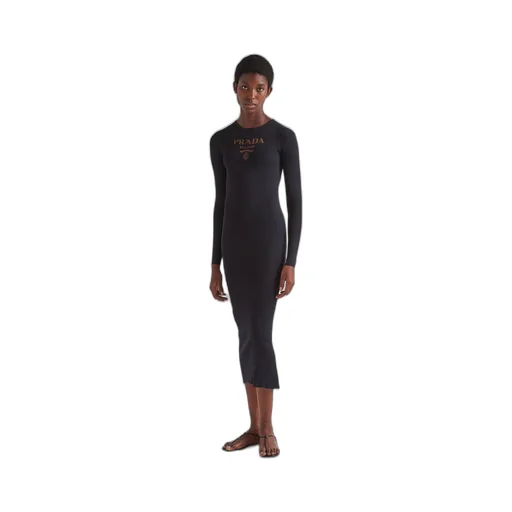 Long silk knit dress