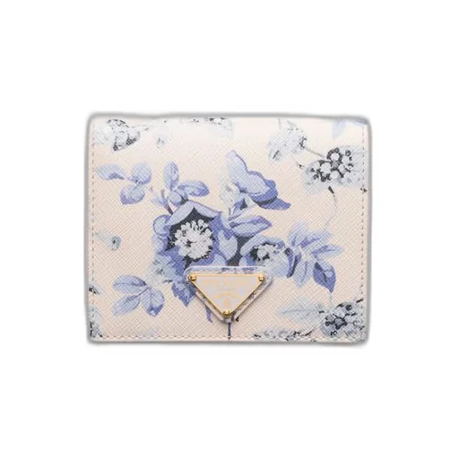 Small printed Saffiano leather wallet