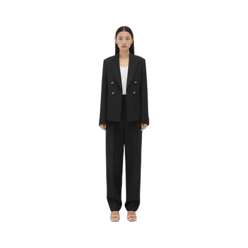 Wool Twill Jacket With Knot Buttons