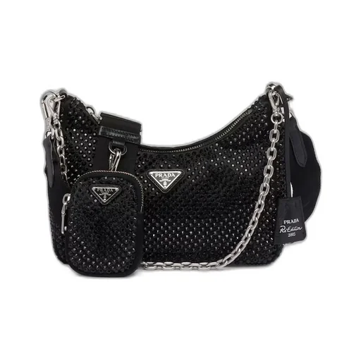 Prada Re-Edition 2005 satin bag with crystals