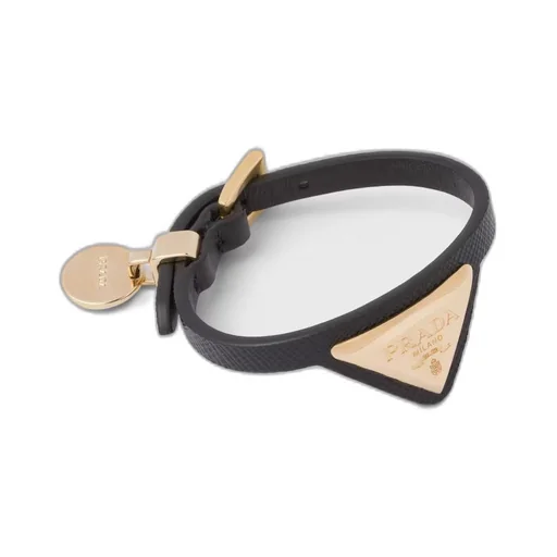 Saffiano leather and metal bracelet