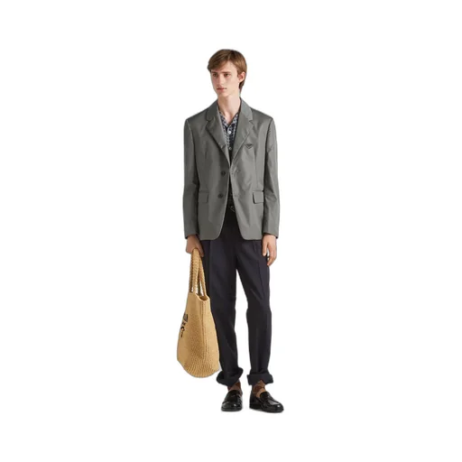 Single-breasted light technical fabric jacket