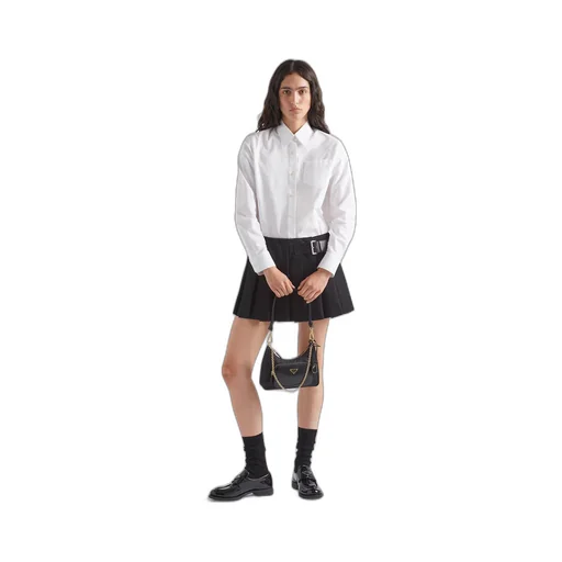 Re-Nylon and brushed leather mini-bag