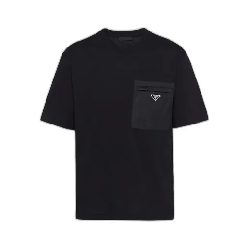 Re-Nylon and jersey T-shirt