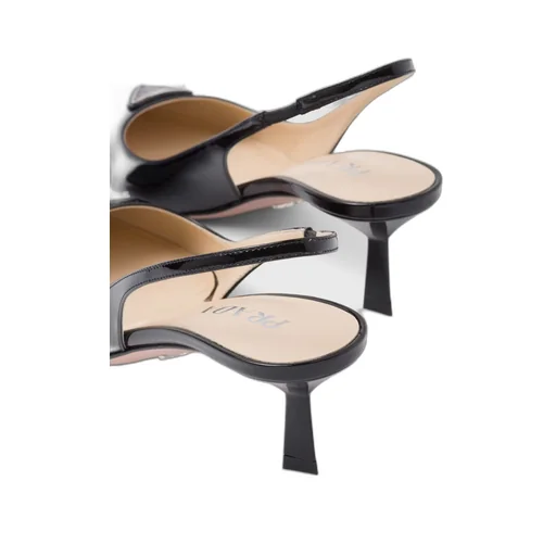 Patent-leather slingback pumps