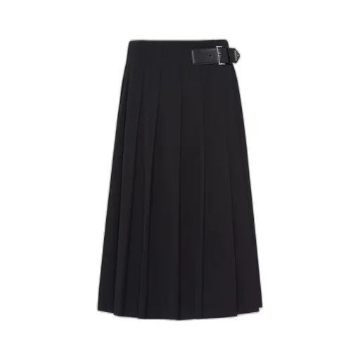 Gabardine midi skirt
