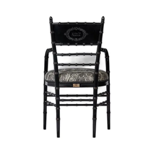 Chiavari Toile de Jouy print chair with arm rest