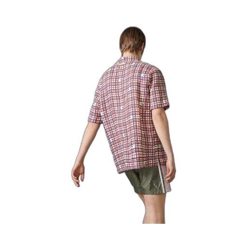 Square G tartan print linen shirt