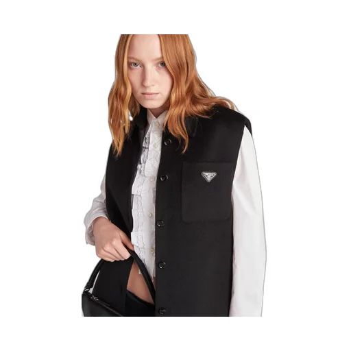 Single-breasted cashgora vest
