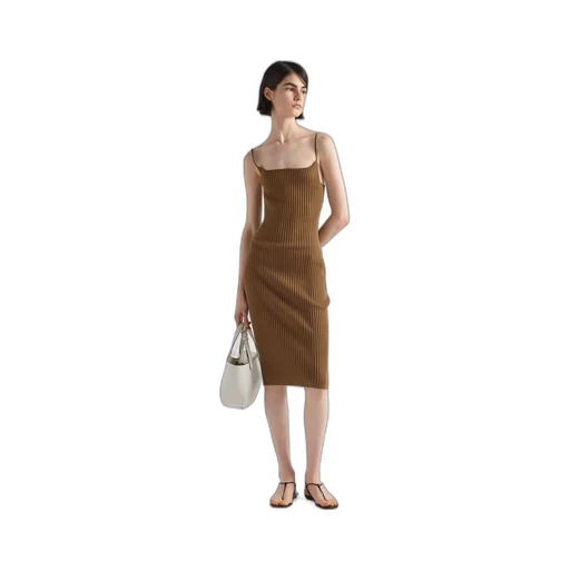 Ribbed knit cotton dress