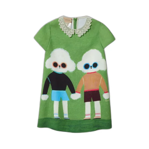 Children's dogs print viscose dress