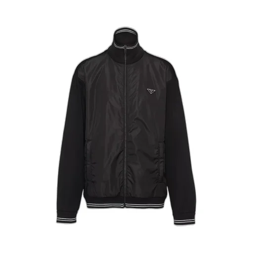 Cotton cardigan with Re-Nylon detail