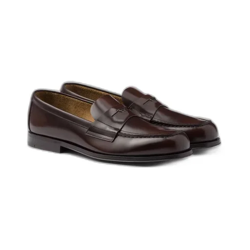Brushed leather loafers